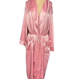 Victoria's Secret Gold Label Pink Textured Belted Robe Size M/L